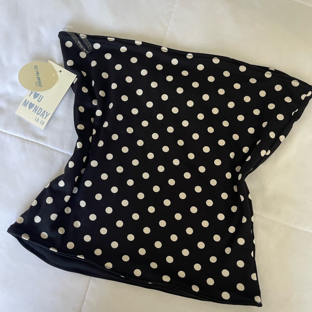 Black and White Polka Dot Tube Top